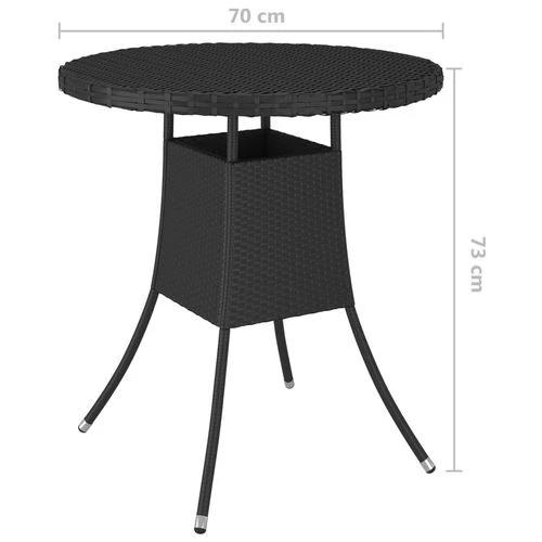 Garden Table Black 70x70x73 cm Poly Rattan by vidaXL