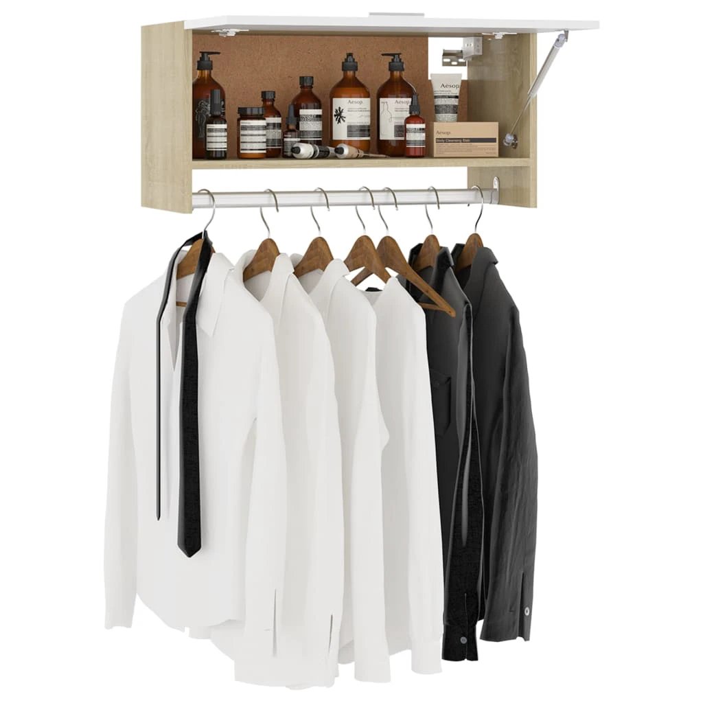 vidaXL Wardrobe White 70x32.5x35 cm Engineered Wood -