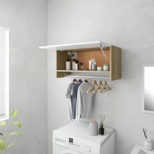 vidaXL Wardrobe White 70x32.5x35 cm Engineered Wood by vidaXL