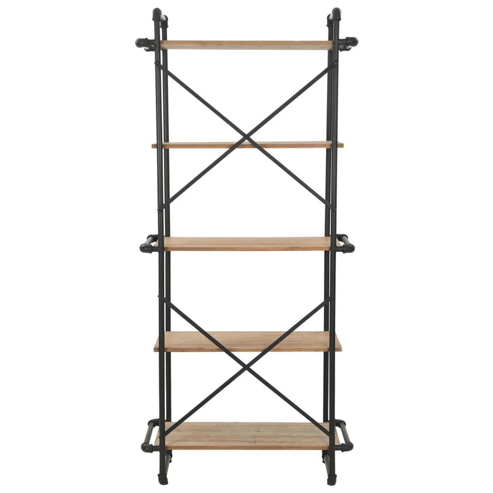 vidaXL Bookcase Solid Firwood and Steel vidaXL 80x42x180 cm - Uncategorized Bookcase