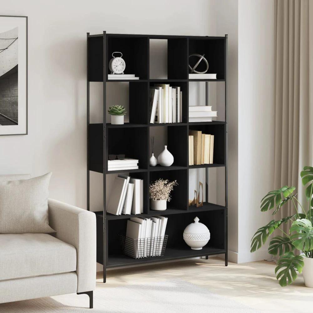 Bookcase Black 102x28x172 cm Engineered Wood vidaXL by vidaXL