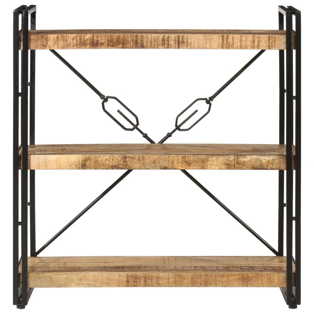 vidaXL 3-Tier vidaXL Bookcase 77x30x80 cm Solid Wood Mango and Iron - Uncategorized Bookcase