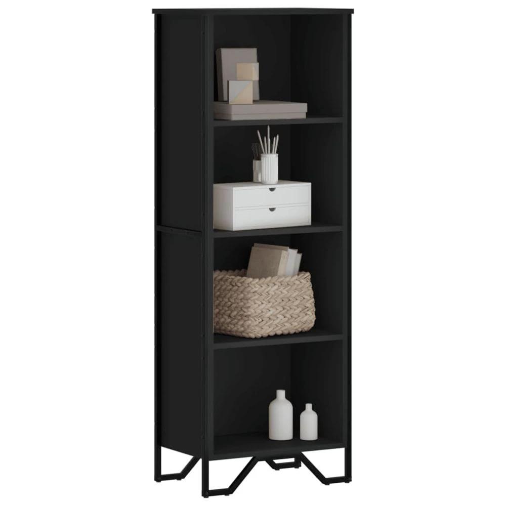 Bookcase Black 50x31x137.5 cm vidaXL Engineered Wood by vidaXL
