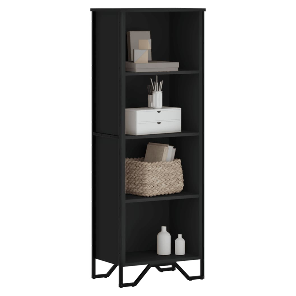 Bookcase Black 50x31x137.5 cm vidaXL Engineered Wood by vidaXL