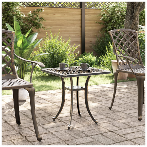 vidaXL Garden Table Bronze 53x53x53 cm Cast Aluminium by vidaXL