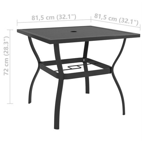 vidaXL vidaXL Garden Table Brown 81.5x81.5x72 cm Steel -