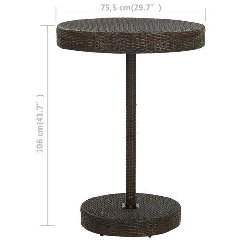 vidaXL Garden Table Brown 60.5x106 cm Poly Rattan by vidaXL