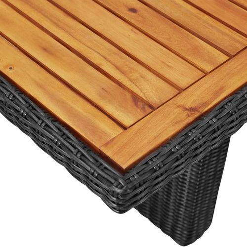vidaXL Garden Dining Table Brown 200x100x74 cm Glass and Poly Rattan -