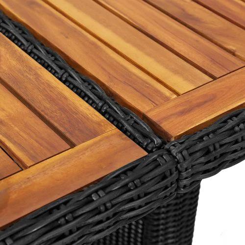 vidaXL Garden Dining Table Brown 200x100x74 cm Glass and Poly Rattan -