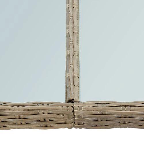 vidaXL Garden Dining Table Brown 200x100x74 cm Glass and Poly Rattan by vidaXL