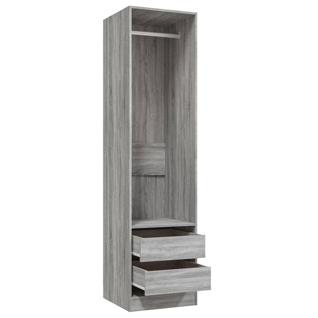 Wardrobe with Drawers Smoked Oak 50x50x200 cm Engineered Wood by vidaXL