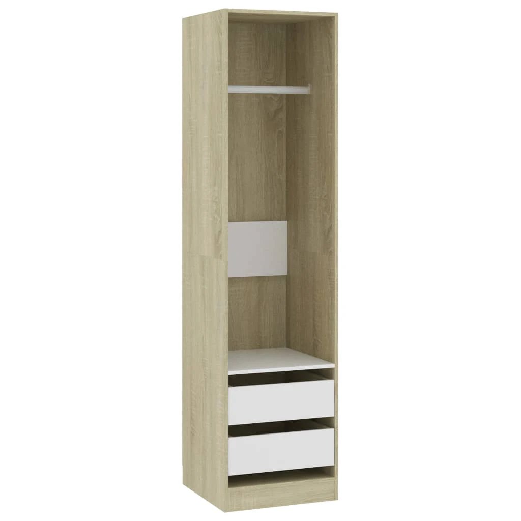 Wardrobe with Drawers Smoked Oak 50x50x200 cm Engineered Wood by vidaXL