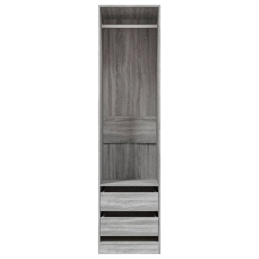 Wardrobe with Drawers Smoked Oak 50x50x200 cm Engineered Wood by vidaXL