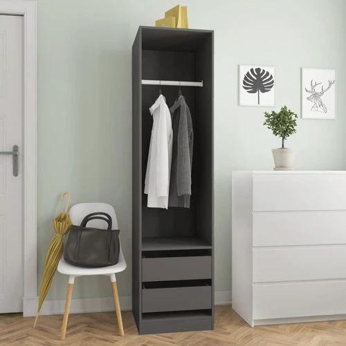 vidaXL Wardrobe with Drawers Smoked Oak 50x50x200 cm Engineered Wood -