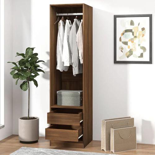 vidaXL Wardrobe with Drawers Smoked Oak 50x50x200 cm Engineered Wood -
