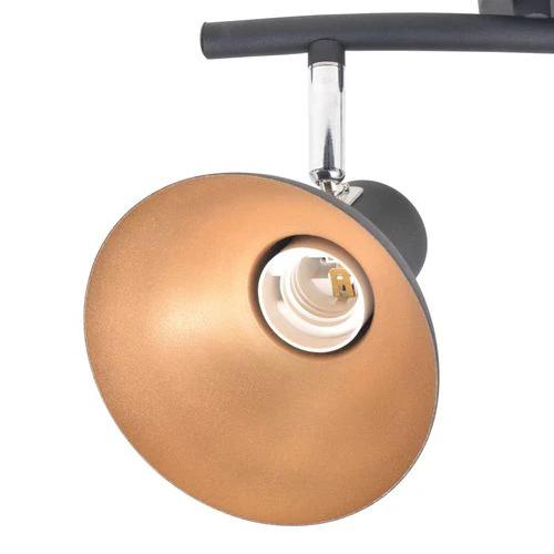 Ceiling Lamp for 2 Bulbs E27 Black and Gold by vidaXL