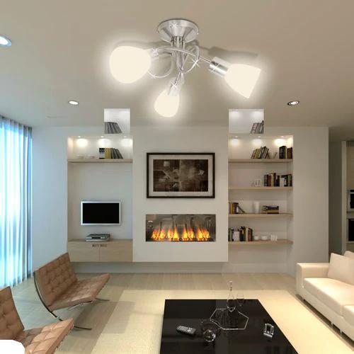 vidaXL Ceiling Lamp with Glass Shades for 3 E14 Bulbs - Ceiling Lights