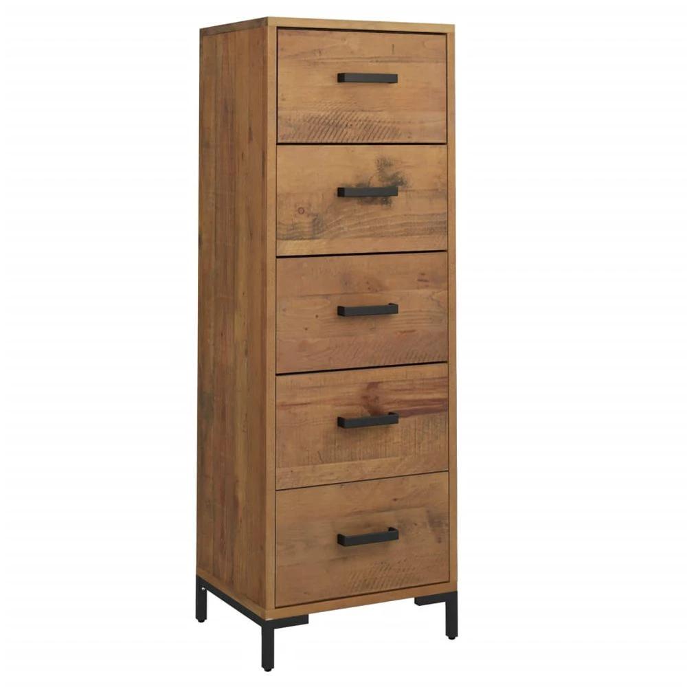Chest of Drawers 42x35x110 cm vidaXL Solid Pinewood by vidaXL