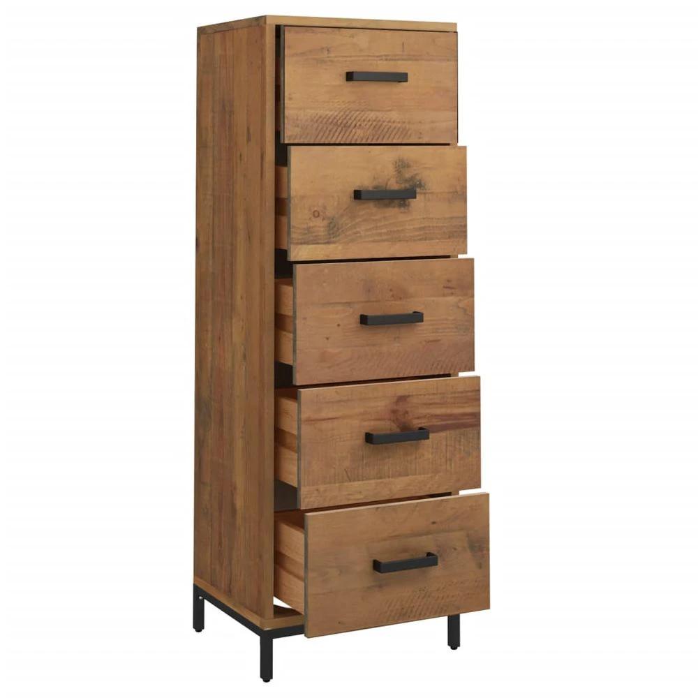 Chest of Drawers 42x35x110 cm vidaXL Solid Pinewood by vidaXL