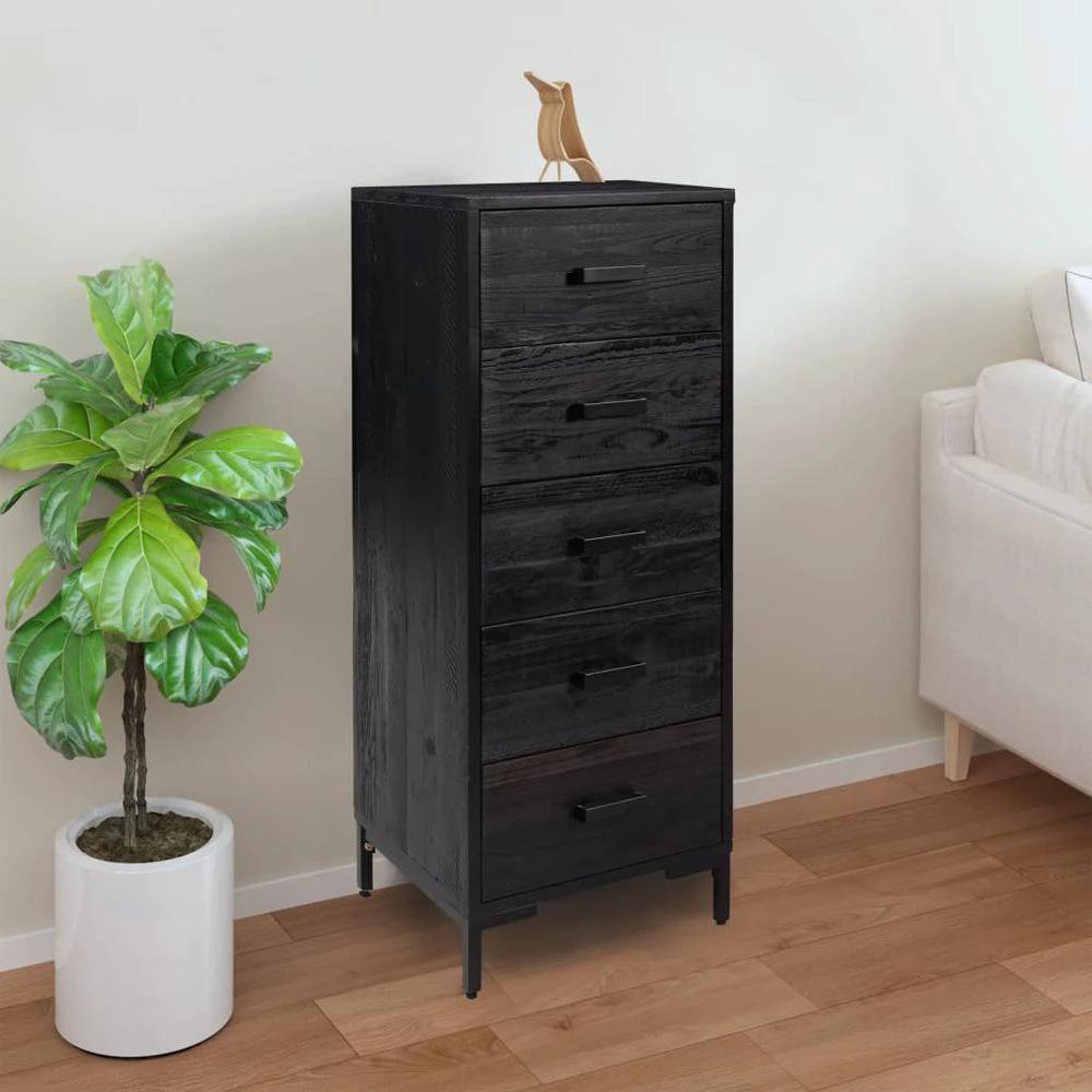 Chest of Drawers 42x35x110 cm vidaXL Solid Pinewood by vidaXL
