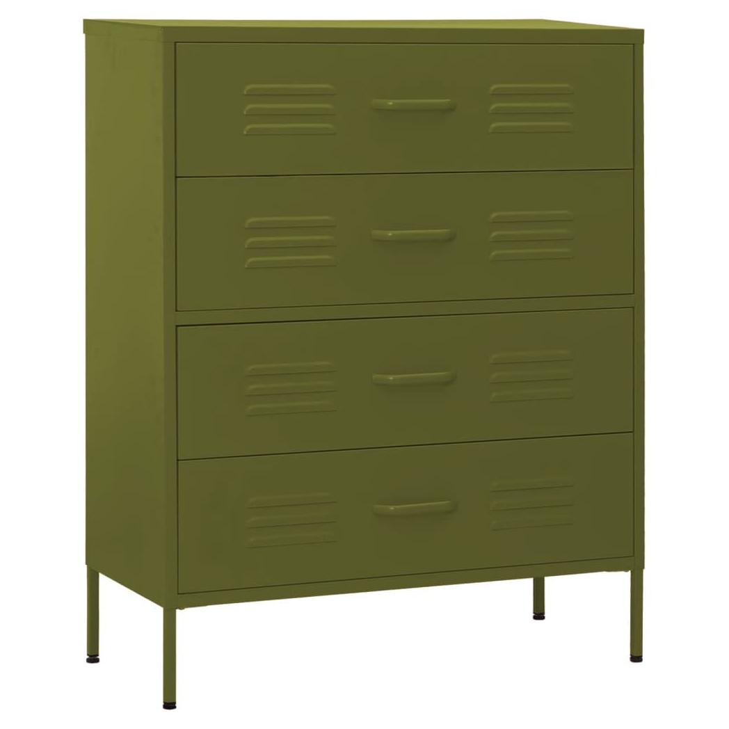 Chest of Drawers Olive Green 80x35x101.5 cm Steel vidaXL by vidaXL