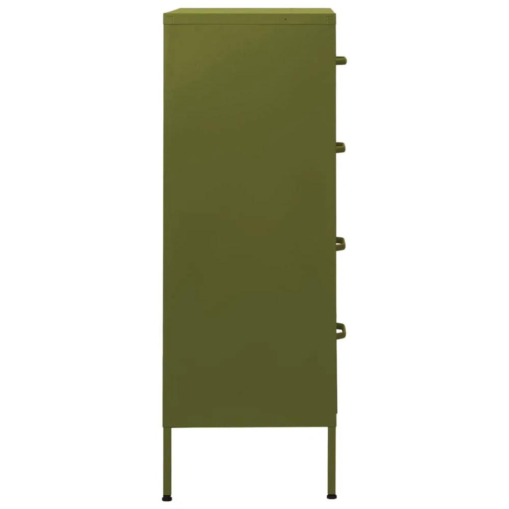 Chest of Drawers Olive Green 80x35x101.5 cm Steel vidaXL by vidaXL
