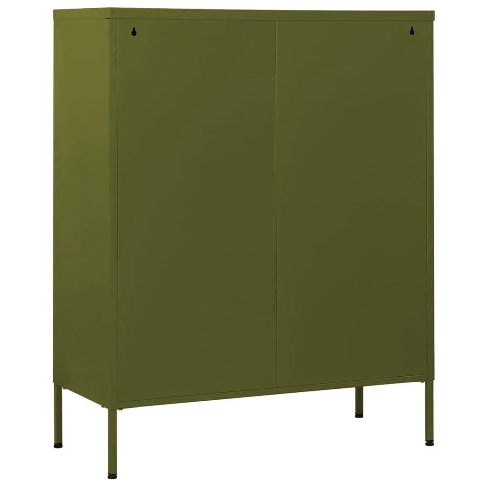 Chest of Drawers Olive Green 80x35x101.5 cm Steel vidaXL by vidaXL