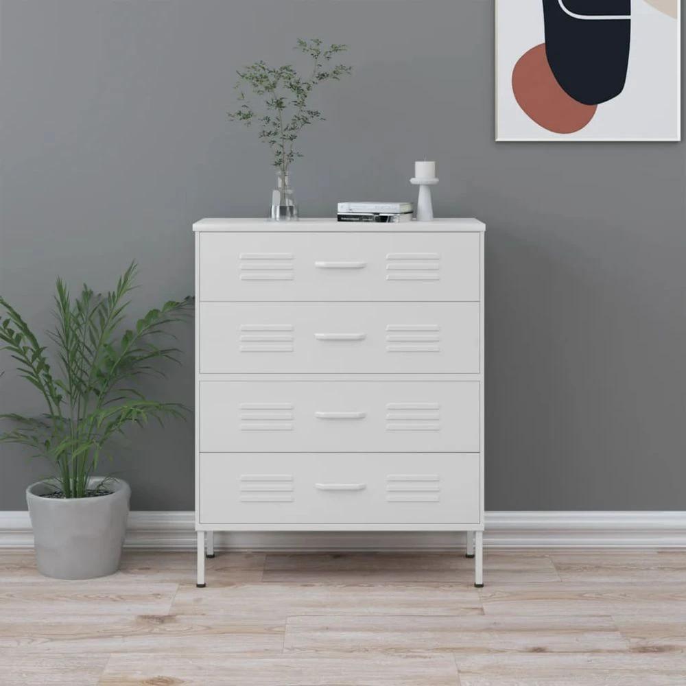 Chest of Drawers Olive Green 80x35x101.5 cm Steel vidaXL by vidaXL
