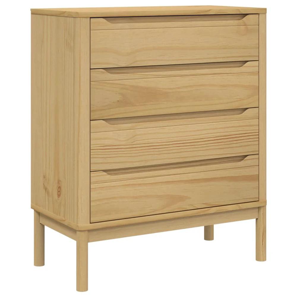 vidaXL Chest of Drawers FLORO Wax Brown vidaXL Solid Wood Pine - Uncategorized Chest of Drawers