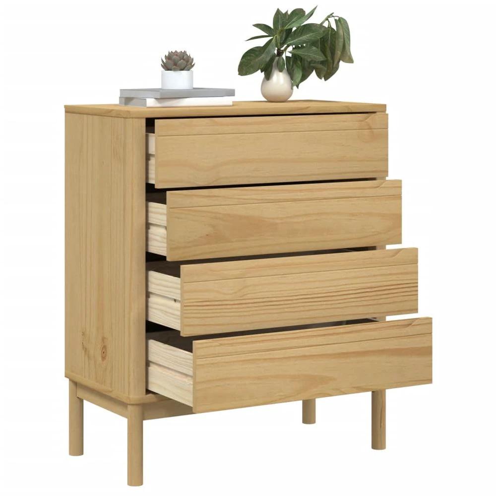 vidaXL Chest of Drawers FLORO Wax Brown vidaXL Solid Wood Pine - Uncategorized Chest of Drawers
