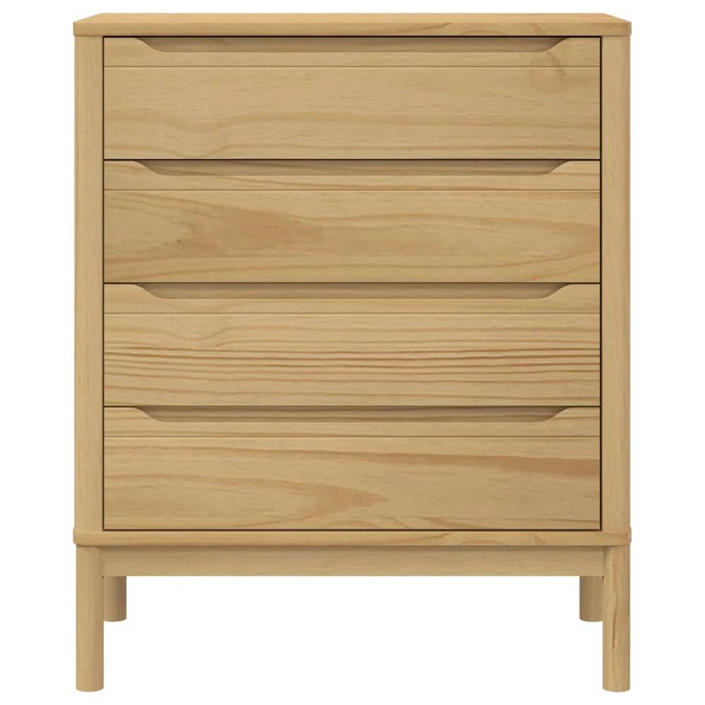 vidaXL Chest of Drawers FLORO Wax Brown vidaXL Solid Wood Pine - Uncategorized Chest of Drawers