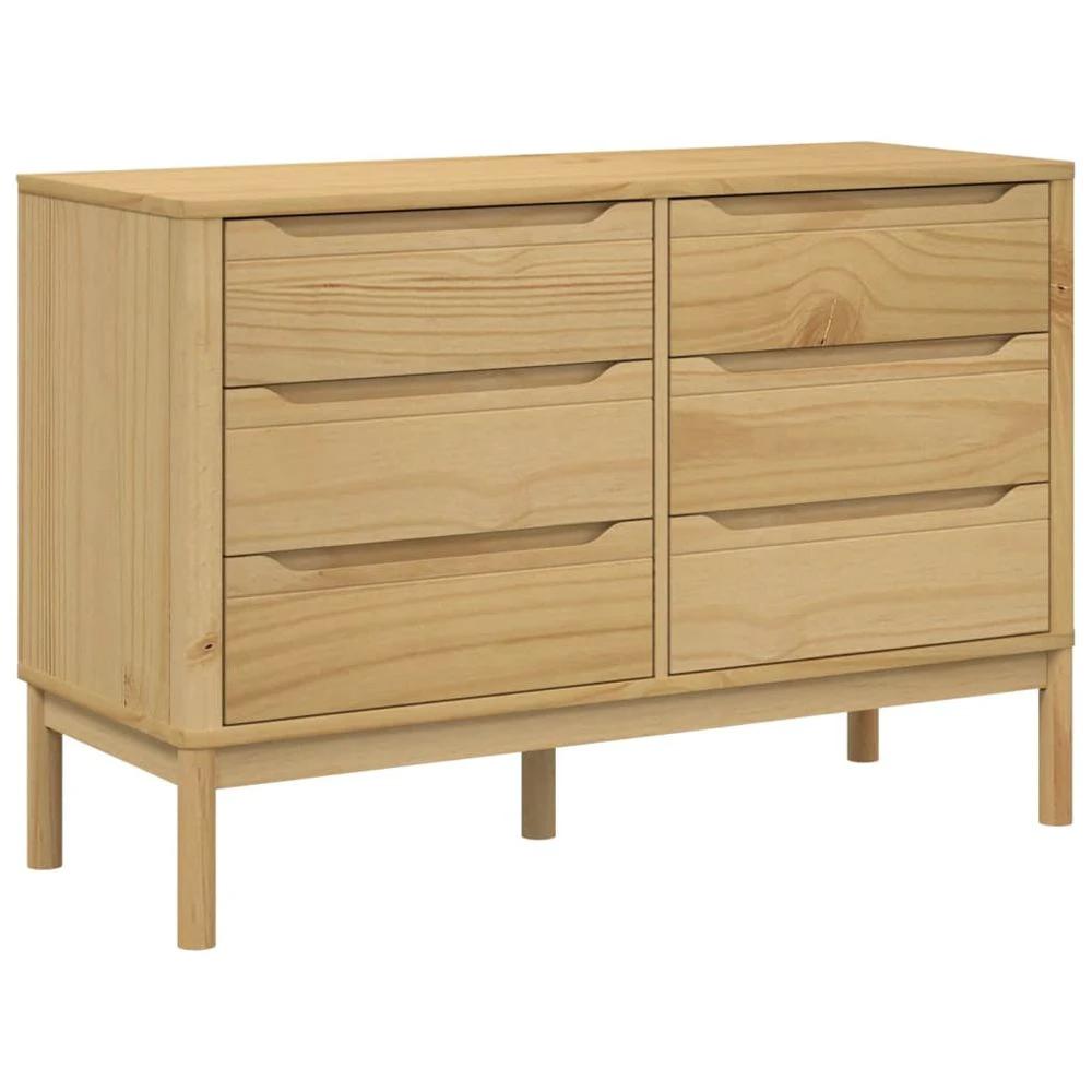 Chest of Drawers FLORO Wax Brown vidaXL Solid Wood Pine by vidaXL