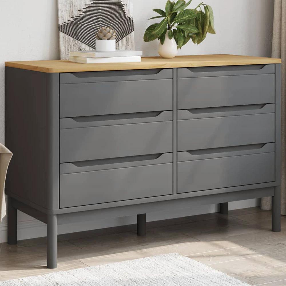 Chest of Drawers FLORO Wax Brown vidaXL Solid Wood Pine by vidaXL