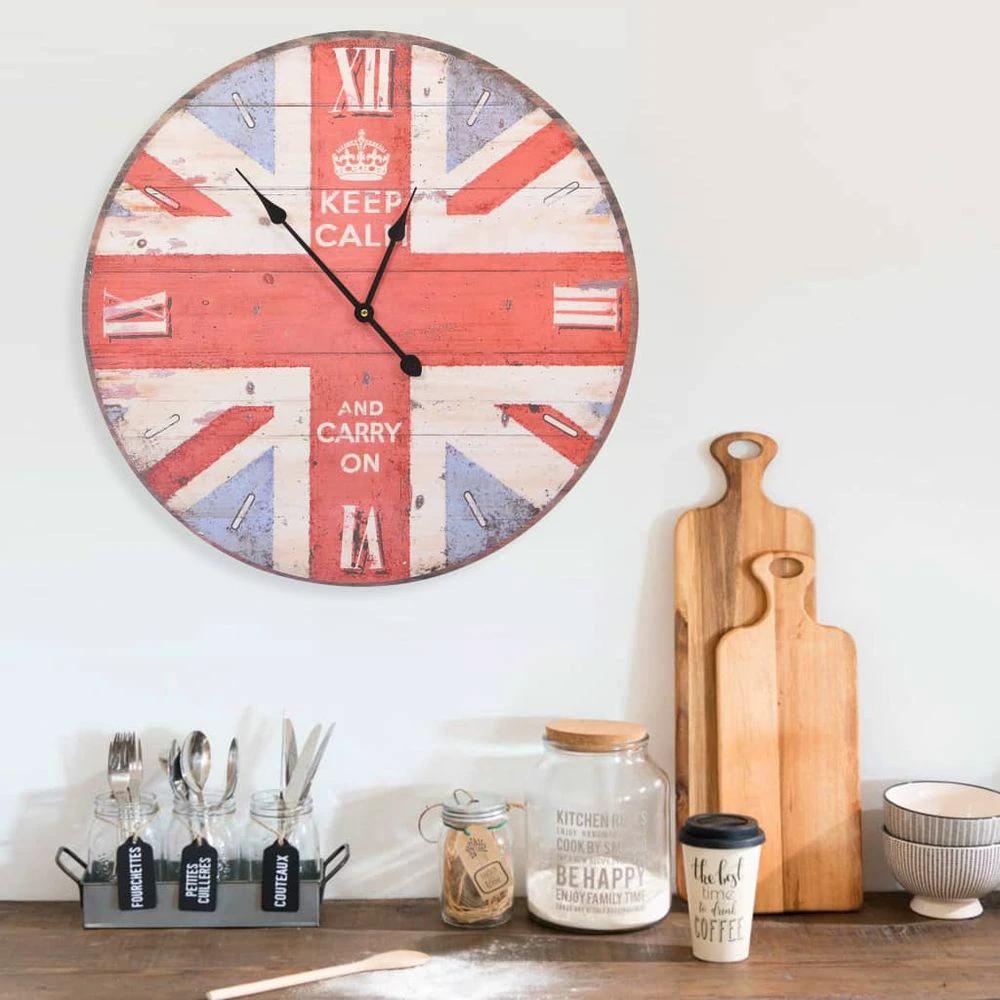 Vintage Wall Clock Flower 30 cm - Clock from vidaXL
