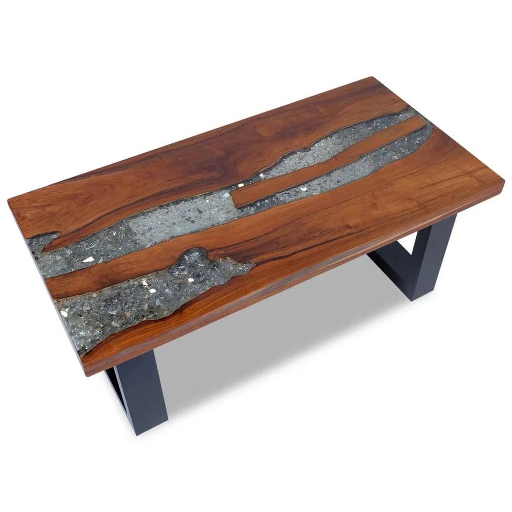 vidaXL Coffee Table Teak Resin 100x50x40 cm vidaXL - Coffee Tables Coffee Table
