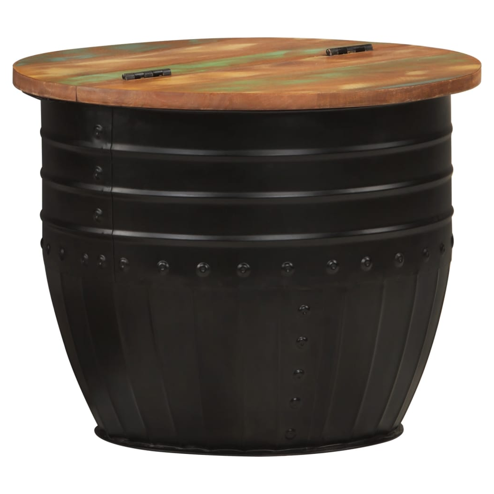 Coffee Table Black 50x39.5 cm Solid Wood vidaXL Reclaimed by vidaXL