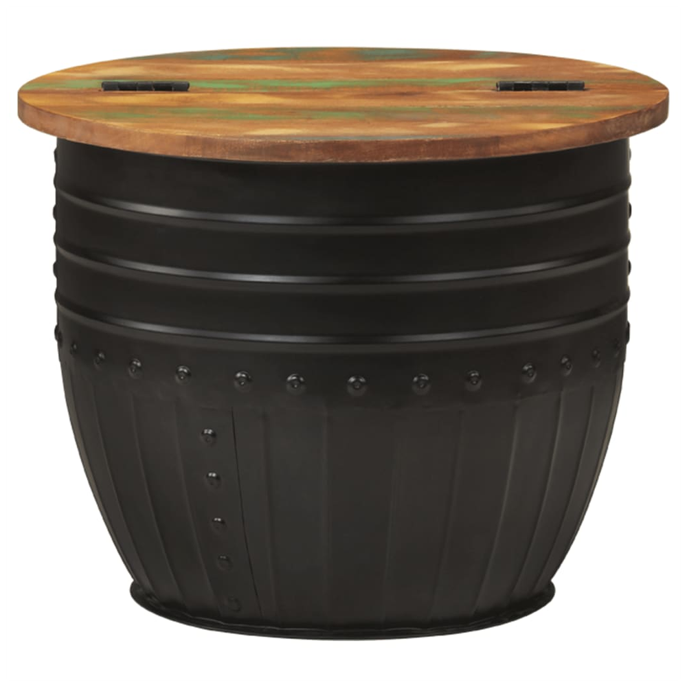 Coffee Table Black 50x39.5 cm Solid Wood vidaXL Reclaimed by vidaXL