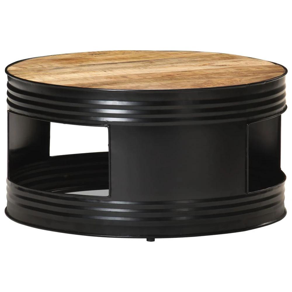 Coffee Table Black 50x39.5 cm Solid Wood vidaXL Reclaimed by vidaXL