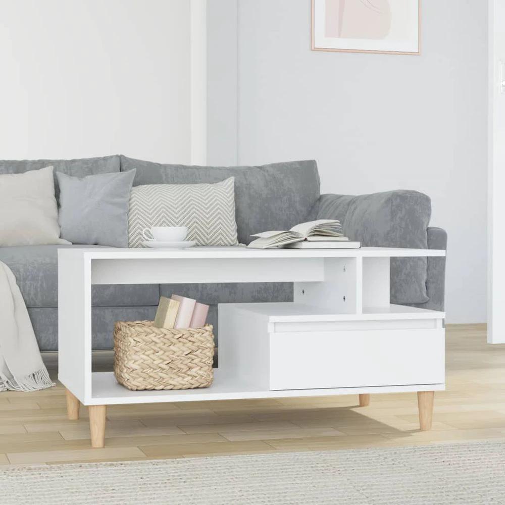 Coffee Table White 90x49x45 cm vidaXL Engineered Wood by vidaXL