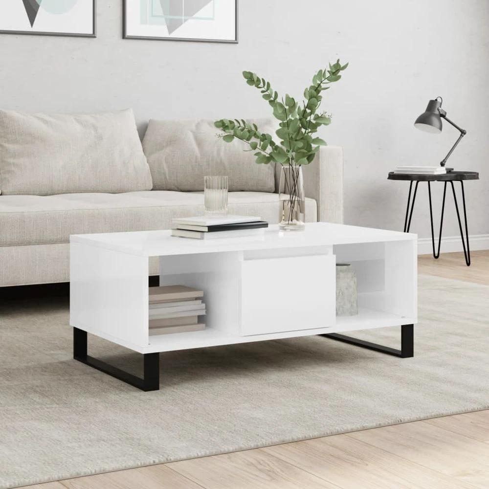 vidaXL Modern Coffee Table White 90x50x36.5 cm vidaXL Engineered Wood - Coffee Tables Coffee Table