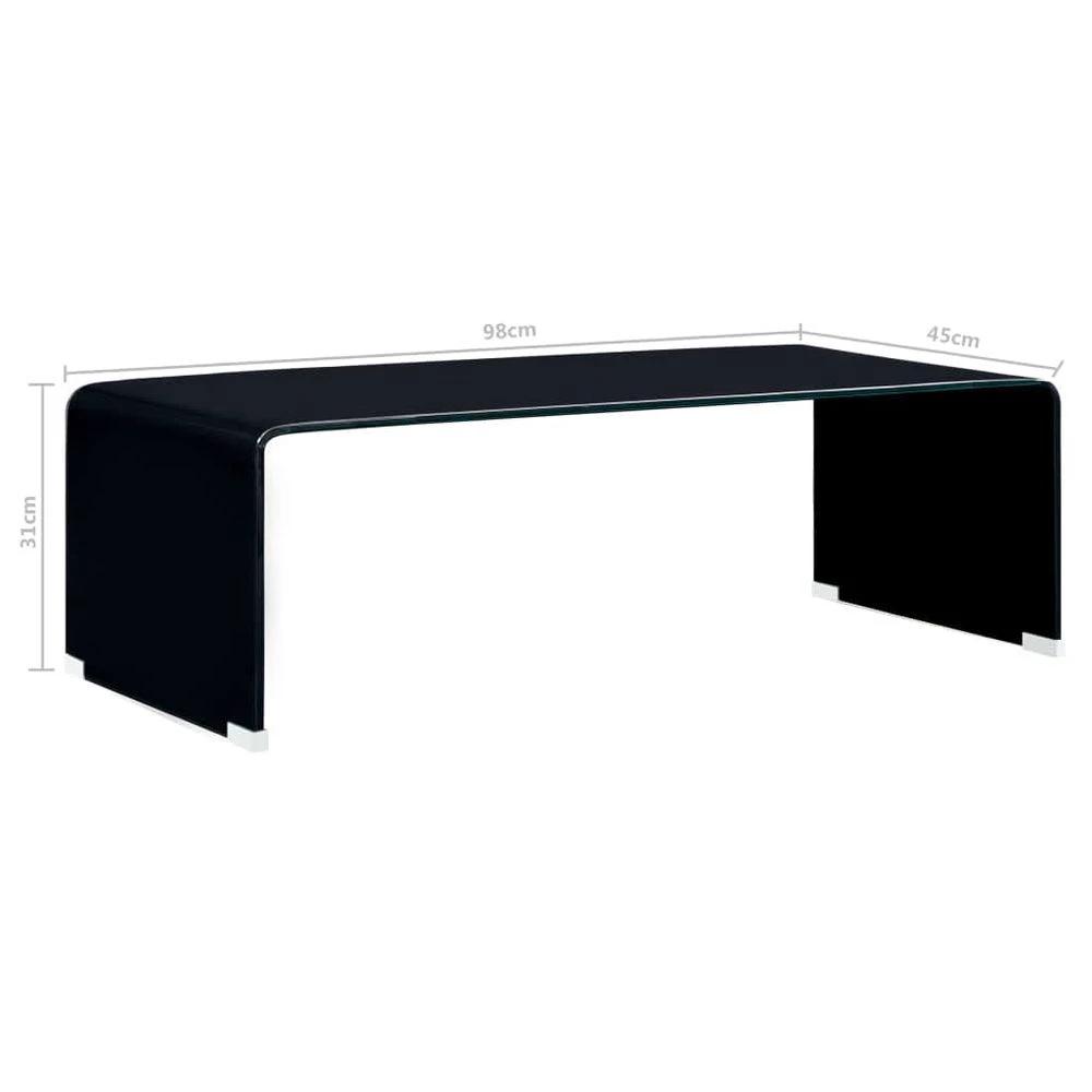 Coffee Table Black 98x45x31 cm vidaXL Tempered Glass by vidaXL