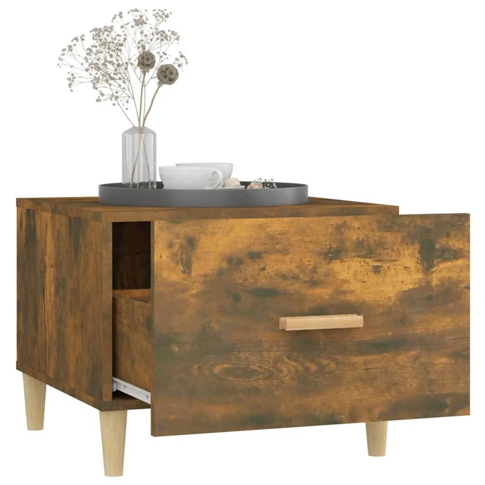 vidaXL Coffee Table Smoked Oak vidaXL 50x50x40 cm Engineered Wood - Coffee Tables Coffee Table