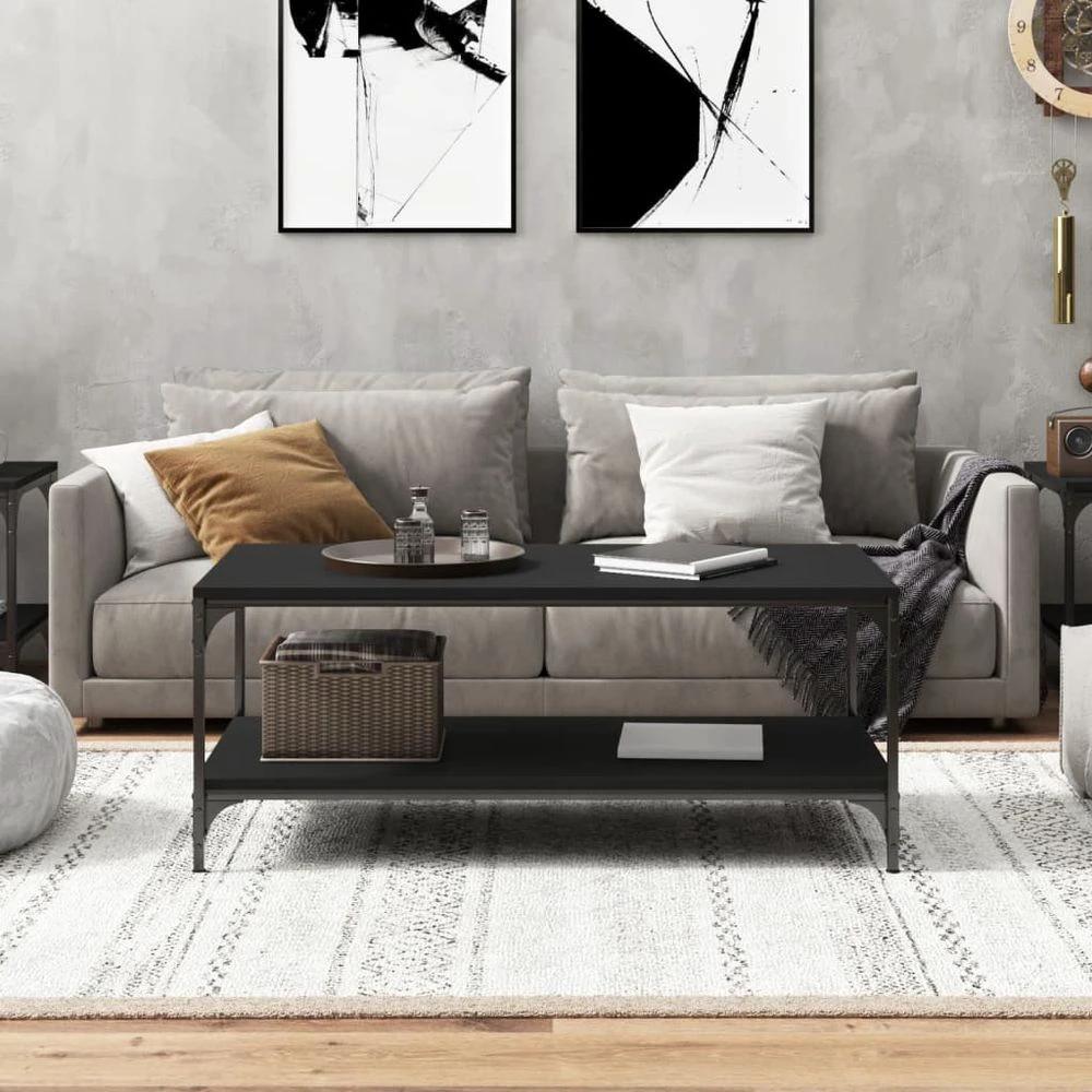 Coffee Table Black 100x50x40 cm vidaXL Engineered Wood by vidaXL