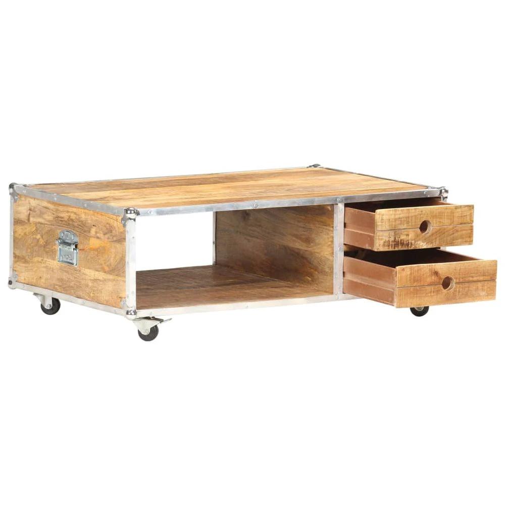 Coffee Table 89x59x33 cm vidaXL Solid Rough Mango Wood by vidaXL