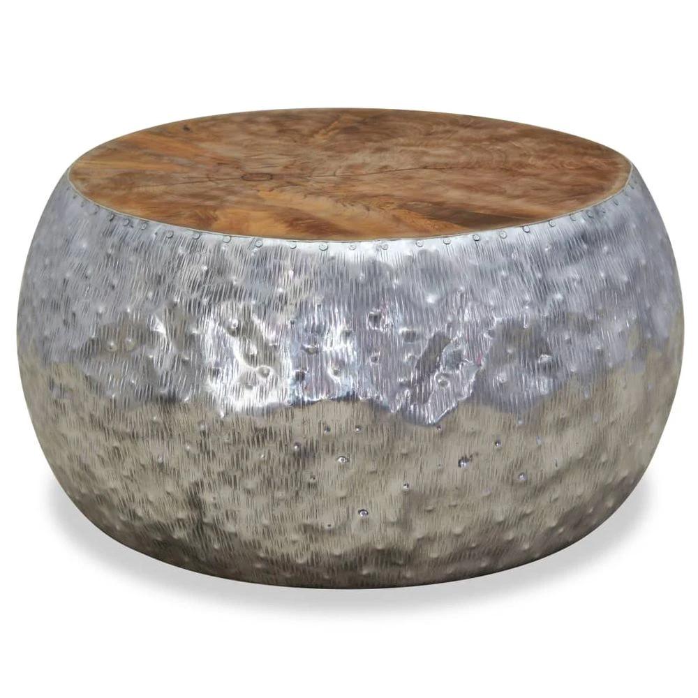 vidaXL Coffee Table Aluminium Teak vidaXL 60x60x30 cm - Coffee Tables Coffee Table