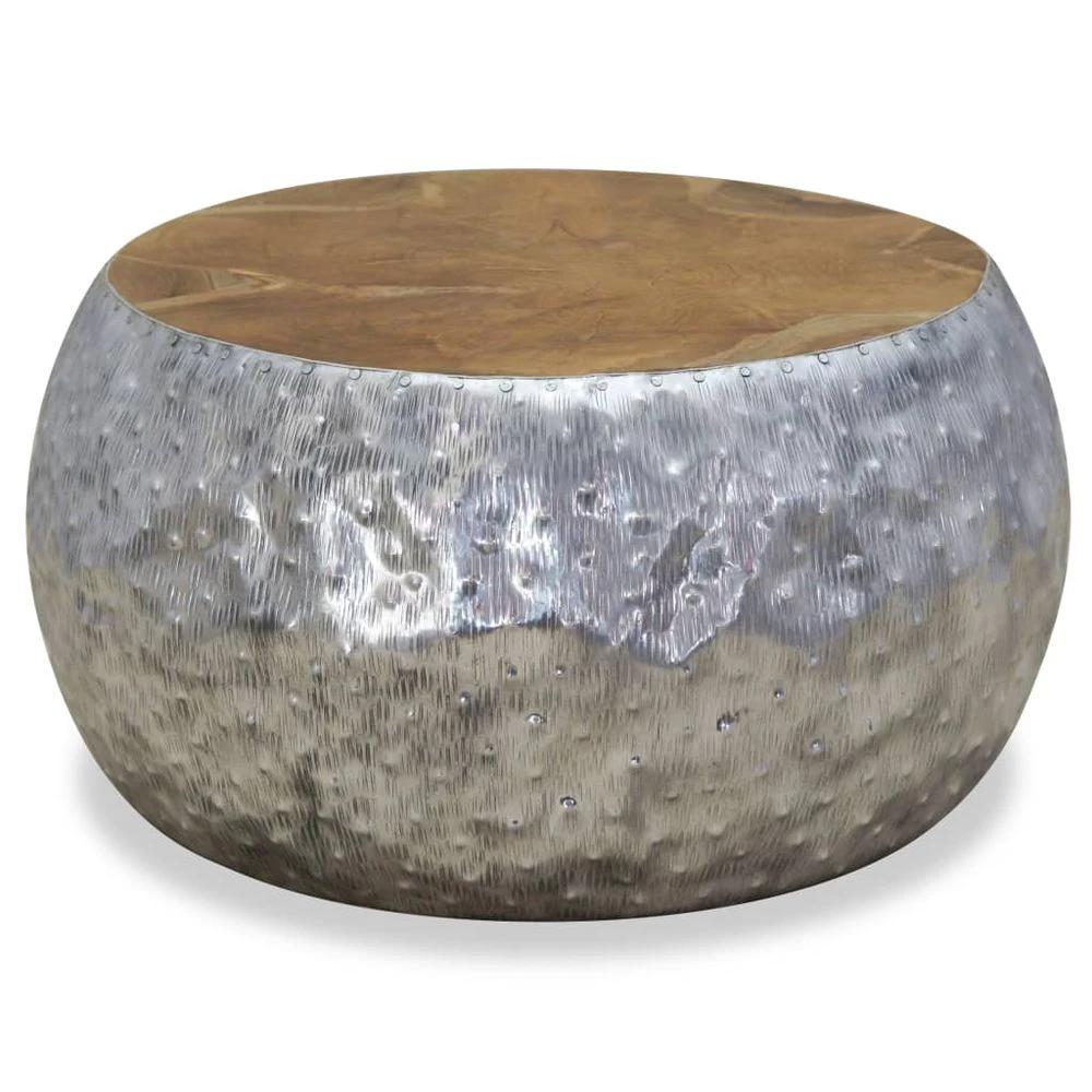 vidaXL Coffee Table Aluminium Teak vidaXL 60x60x30 cm - Coffee Tables Coffee Table
