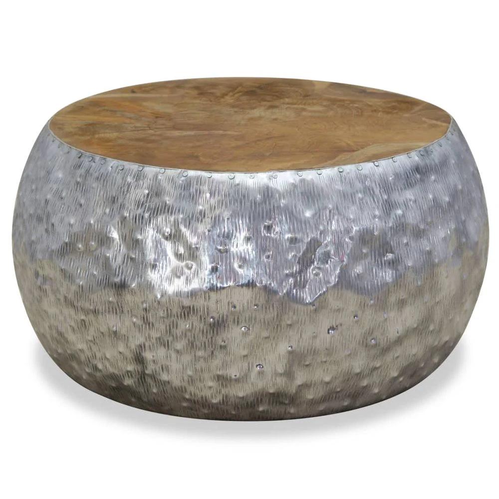 Coffee Table Aluminium Teak vidaXL 60x60x30 cm by vidaXL
