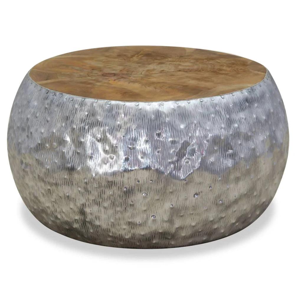 Coffee Table Aluminium Teak vidaXL 60x60x30 cm by vidaXL