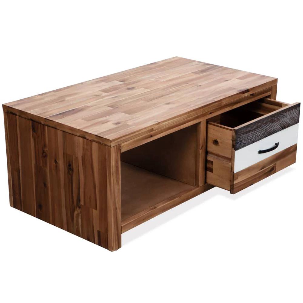 Coffee Table Solid Acacia Wood vidaXL 90x50x37.5 cm by vidaXL