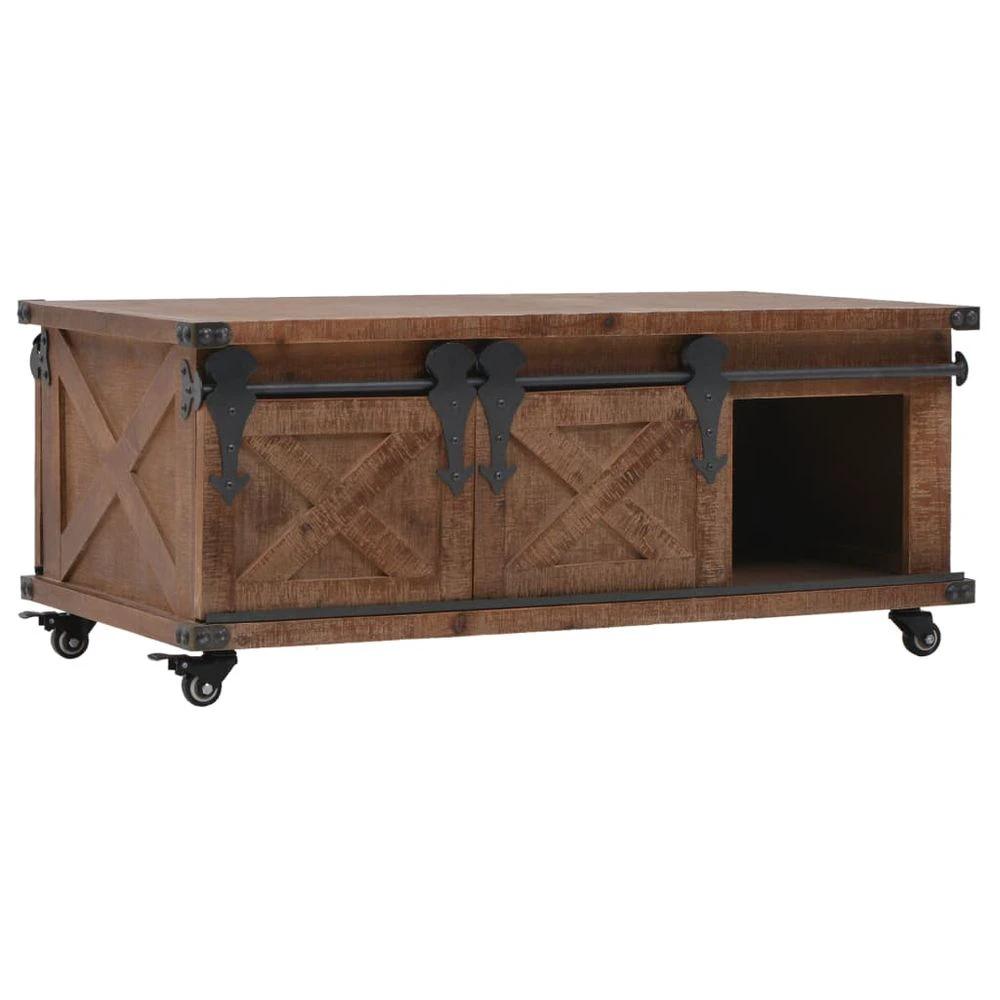 vidaXL Coffee Table Solid Fir Wood vidaXL 91x51x38 cm Brown - Coffee Tables Coffee Table